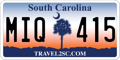 SC license plate MIQ415