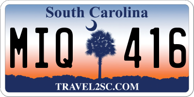 SC license plate MIQ416