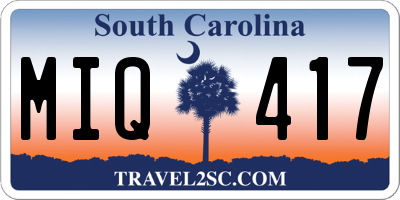 SC license plate MIQ417