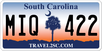 SC license plate MIQ422