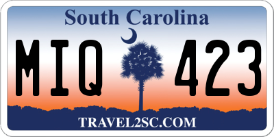 SC license plate MIQ423