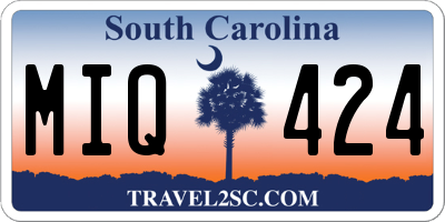 SC license plate MIQ424