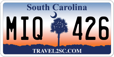 SC license plate MIQ426