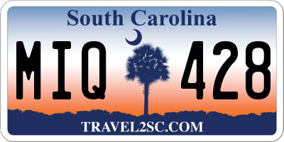 SC license plate MIQ428