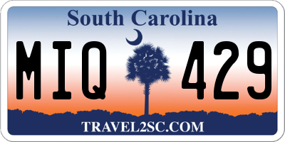 SC license plate MIQ429