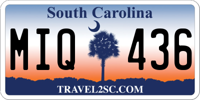 SC license plate MIQ436