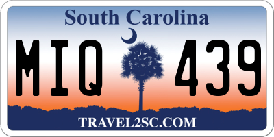 SC license plate MIQ439