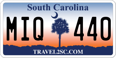 SC license plate MIQ440