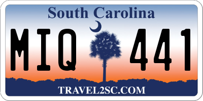 SC license plate MIQ441