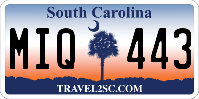 SC license plate MIQ443