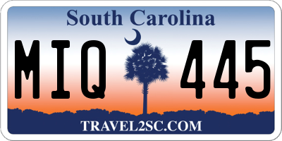 SC license plate MIQ445