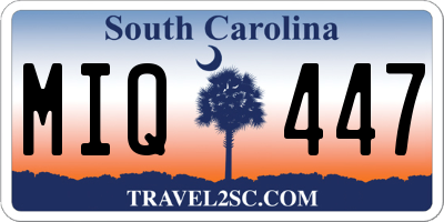 SC license plate MIQ447
