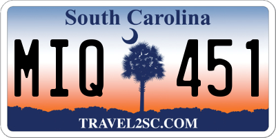 SC license plate MIQ451