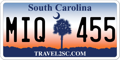 SC license plate MIQ455