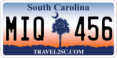 SC license plate MIQ456