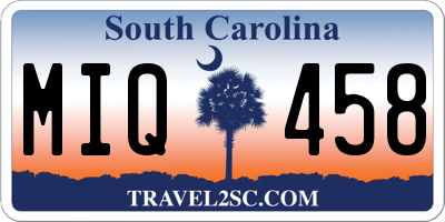 SC license plate MIQ458