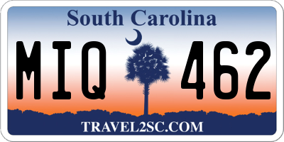 SC license plate MIQ462