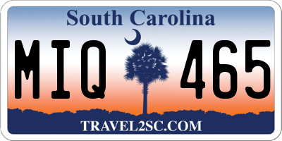 SC license plate MIQ465