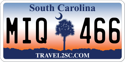 SC license plate MIQ466