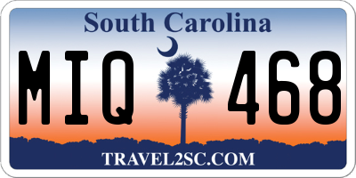 SC license plate MIQ468