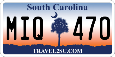SC license plate MIQ470