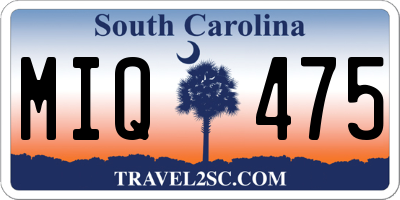 SC license plate MIQ475