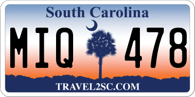 SC license plate MIQ478