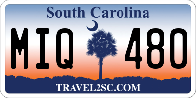 SC license plate MIQ480