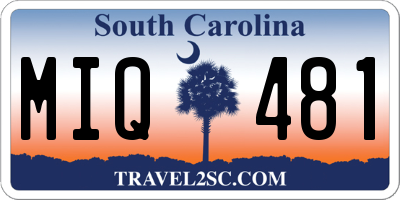 SC license plate MIQ481
