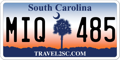 SC license plate MIQ485