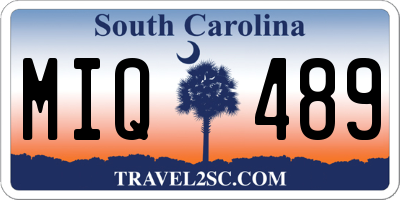 SC license plate MIQ489