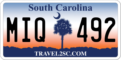 SC license plate MIQ492