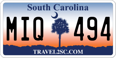 SC license plate MIQ494
