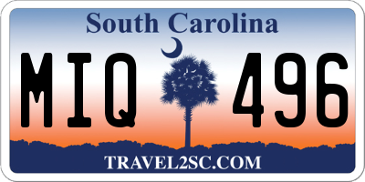 SC license plate MIQ496