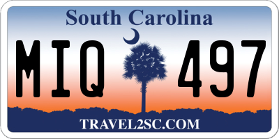 SC license plate MIQ497
