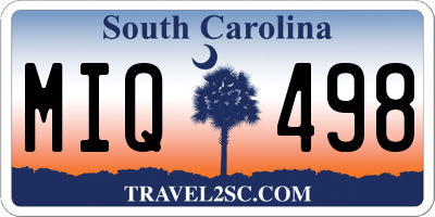 SC license plate MIQ498