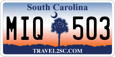 SC license plate MIQ503