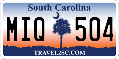 SC license plate MIQ504