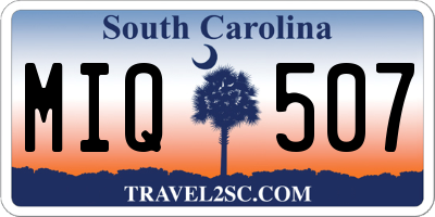 SC license plate MIQ507