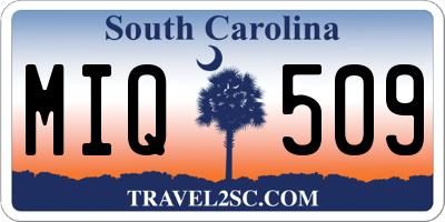 SC license plate MIQ509