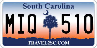 SC license plate MIQ510