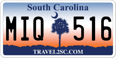 SC license plate MIQ516