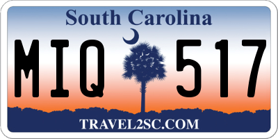 SC license plate MIQ517