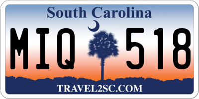 SC license plate MIQ518