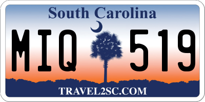 SC license plate MIQ519