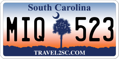 SC license plate MIQ523