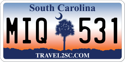 SC license plate MIQ531