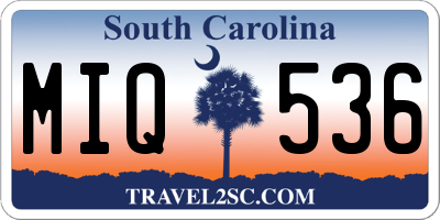 SC license plate MIQ536
