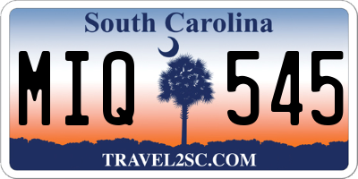 SC license plate MIQ545