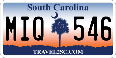 SC license plate MIQ546